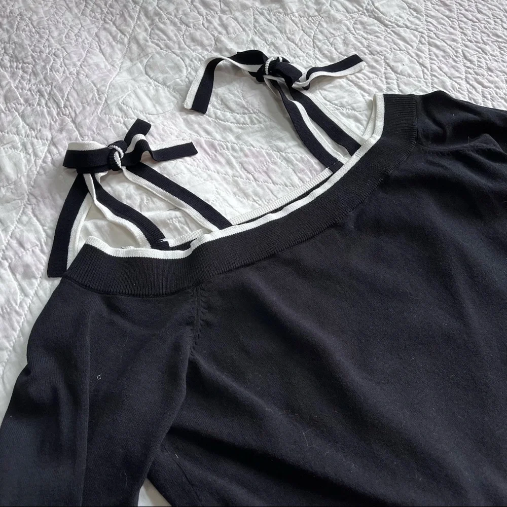 Ann Taylor black off the shoulder sweater - NWT! - Picture 4 of 6